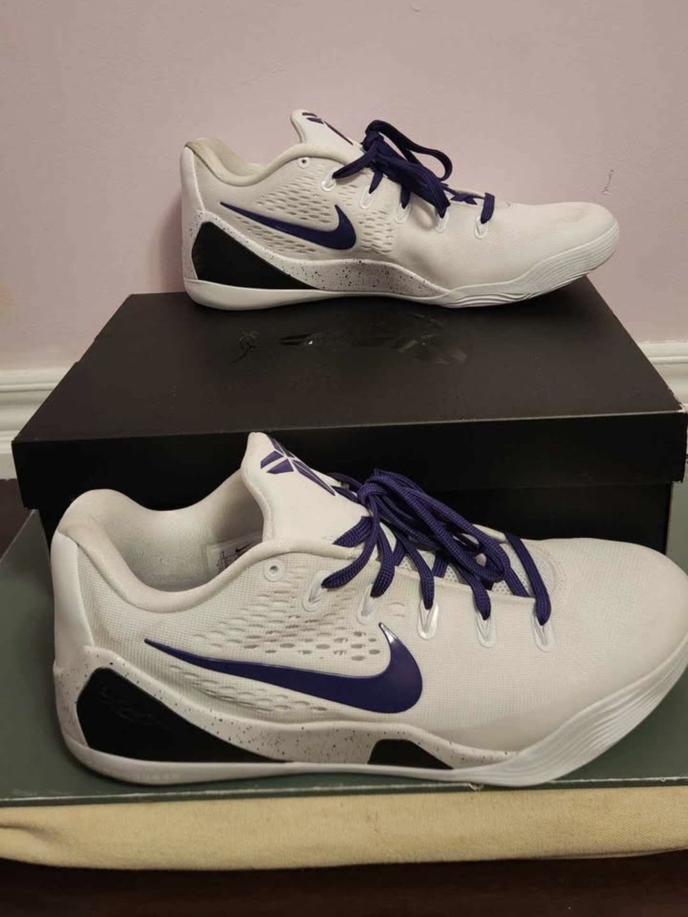 Kobe Shoes IX 6 Elite Low EM PROTRO White/Purple size 13 Men